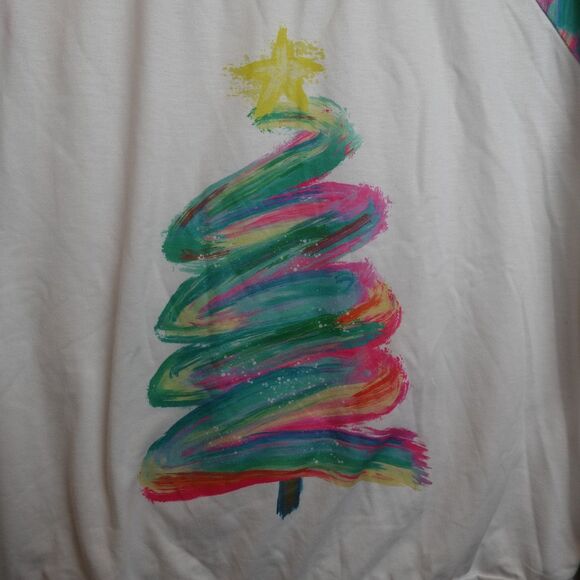 Christmas Tree Colorful Long Sleeve Shirt Womens 2XL Pullover Comfy Festive Cute - Picture 7 of 7